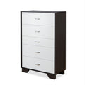 Benjara Benzara Wooden Chest With Five Drawers, White And Brown,