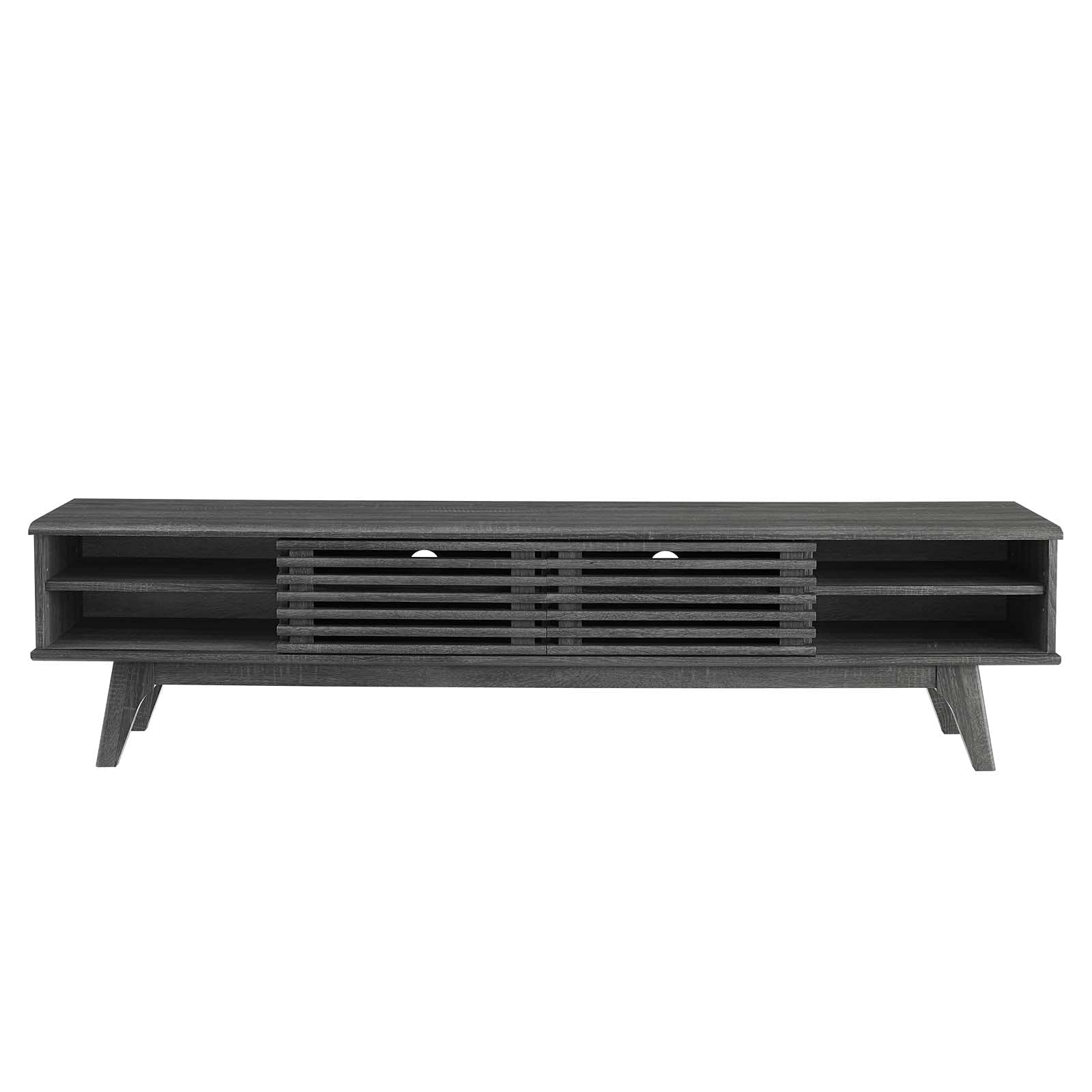 Modway Render Mid-Century Modern Low Profile 70 Inch Media Console TV Stand in Charcoal, 70&quot;