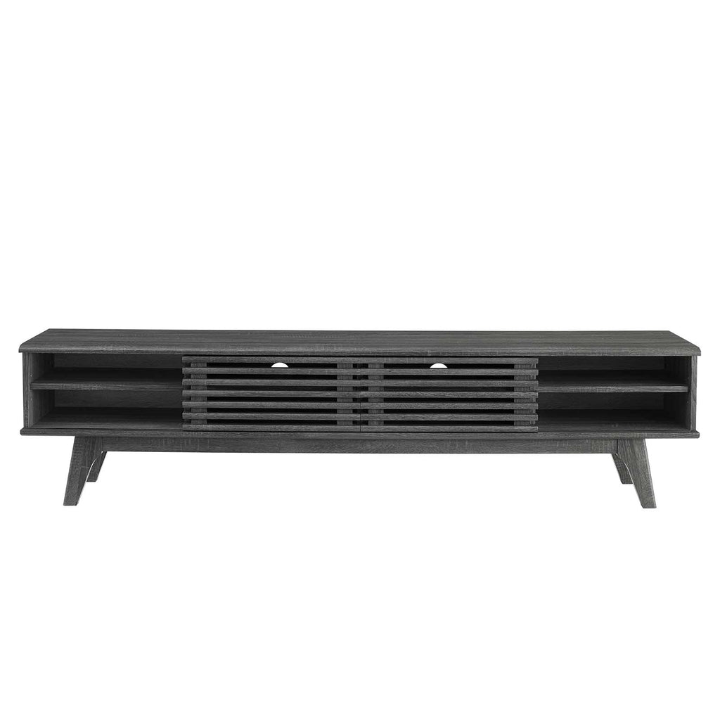 Modway Render Mid-Century Modern Low Profile 70 Inch Media Console TV Stand in Charcoal, 70"