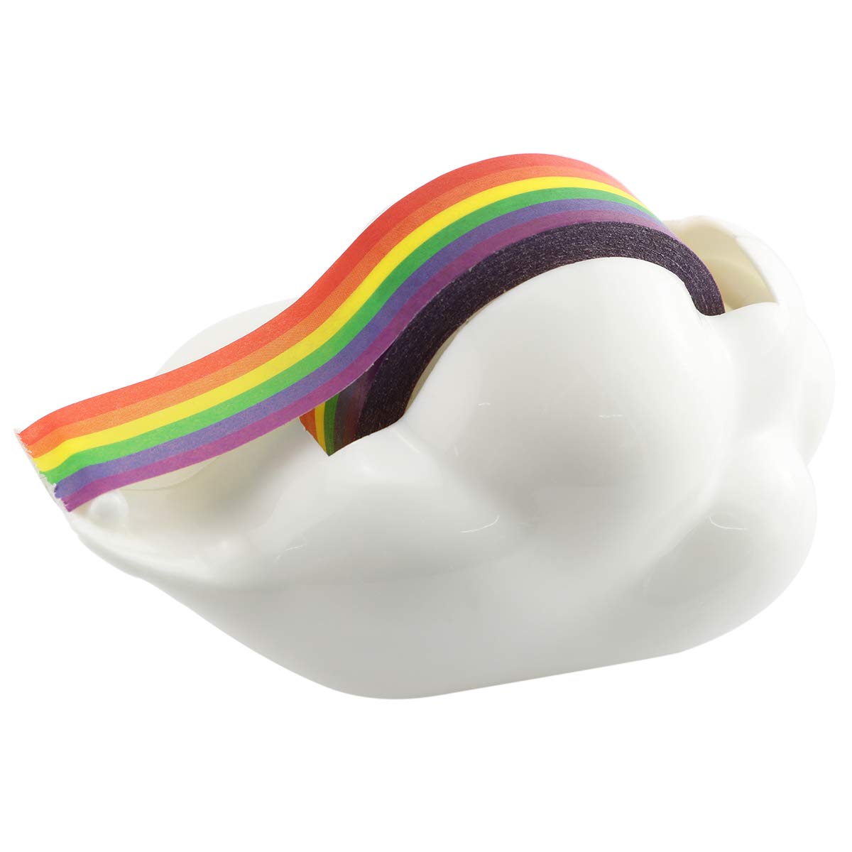 Lind Kitchen 1-Pack Creative Cloud Tape Dispenser With Rainbow Masking Tape,Decorative Cartoon Plastic Tape Holder Cutting Tape