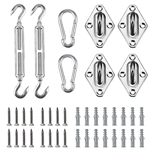 Artpuch Sun Shade Sail Hardware Kit 6 Inch For Rectangle Square Shade Sail Outdoor Installation 304 Stainless Steel