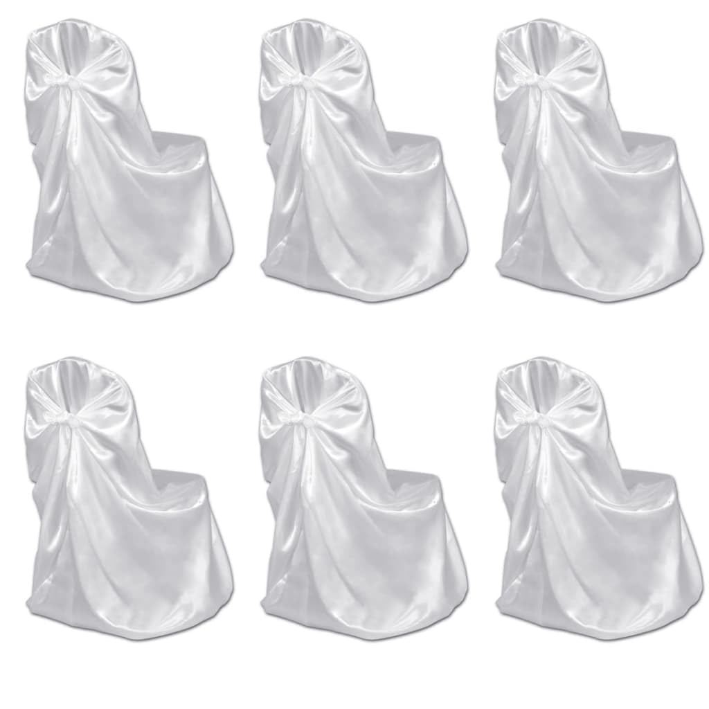 6 pcs White Chair Cover for Wedding Banquet
