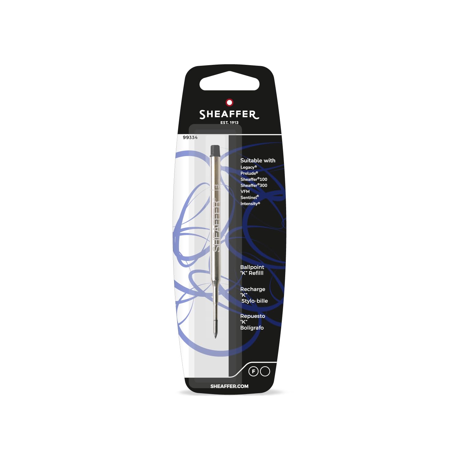 Sheaffer Ballpen Refill, Fine Point, Black, (Sr/99334)