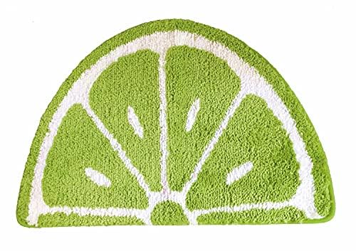 Baby Playtime Cozy Lemon Cute Fruits Half Round Shaped Bedroom Bathroom Doorway Kitchen Floor Rug Carpet Water Absorption Non-Sl