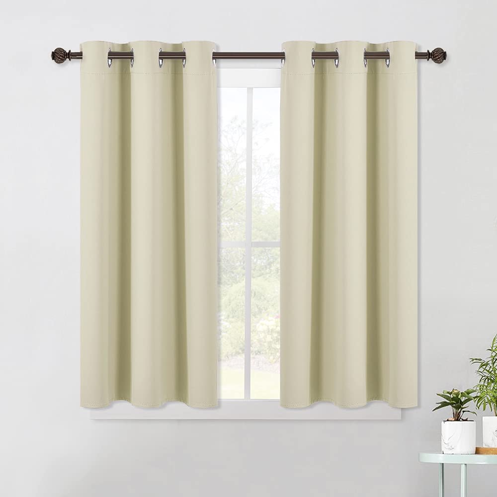Nicetown Room Darkening Curtain Panels For Living Room, Thermal Insulated Grommet Room Darkening Draperies/Drapes For Window (Be