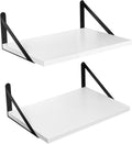 OGFC 61877 Floating Shelves Wall Shelf for Decor Bedroom Bathroom Living Room Wood Mounted Wide Deep Storage, White Painted Wall