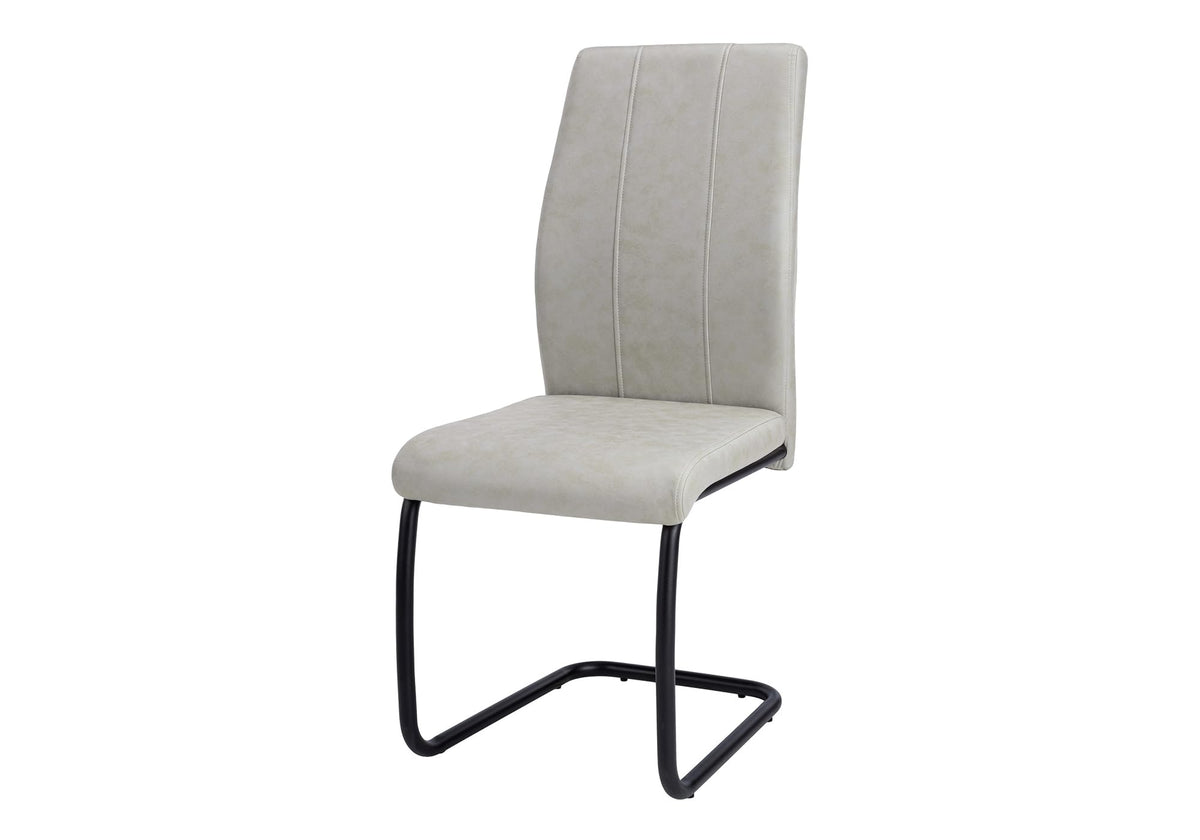 Monarch Specialties I CHAIR-2PCS / 39' H Fabric/Black Metal DINING CHAIR, GREY