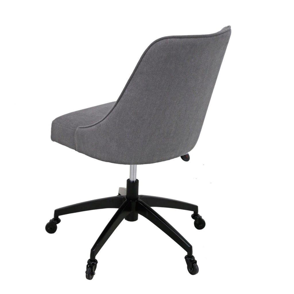 Steve Silver Co Arthur Collection: Clear Acrylic Desk Chrome, Adjustable Height, Castered Wheels, and 5-Star Stability Base Chair, 20.5 x 25 x 33.5, Swivel and Tilt Function
