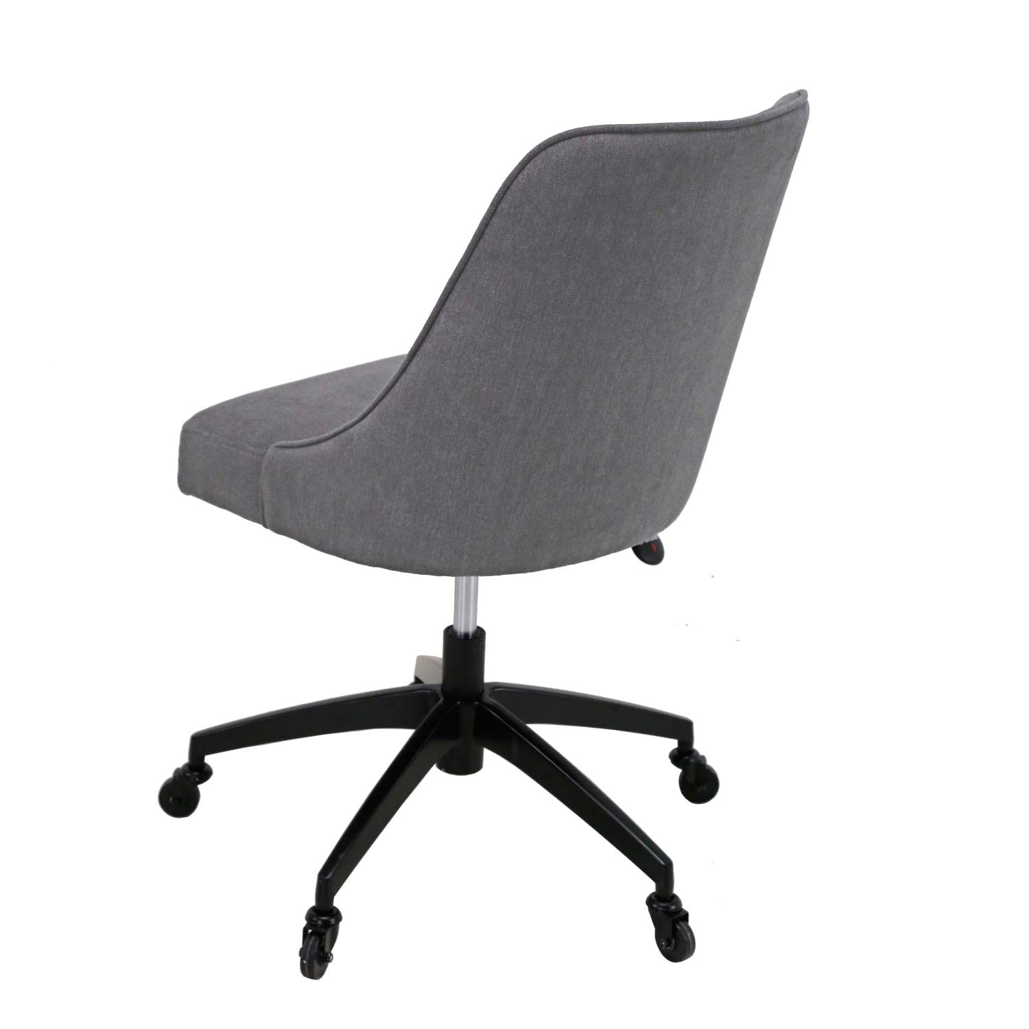 Steve Silver Co Arthur Collection: Clear Acrylic Desk Chrome, Adjustable Height, Castered Wheels, and 5-Star Stability Base Chair, 20.5 x 25 x 33.5, Swivel and Tilt Function