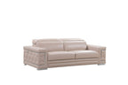 HomeRoots 29" to 38" Modern Beige Leather Sofa