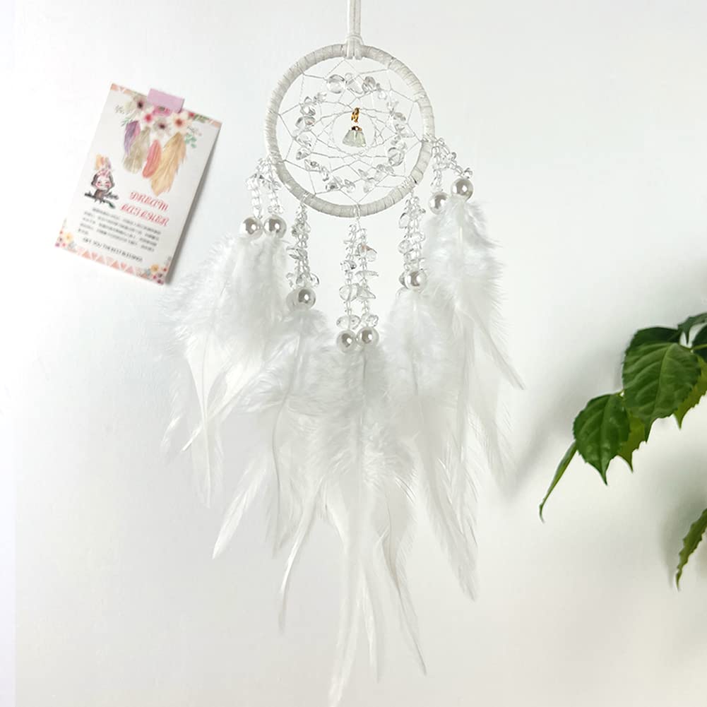 Malicosmile Car Dream Catcher For Rearview Mirror Accessories, Small White Dream Catchers For Car Hanging Ornament For Room Deco