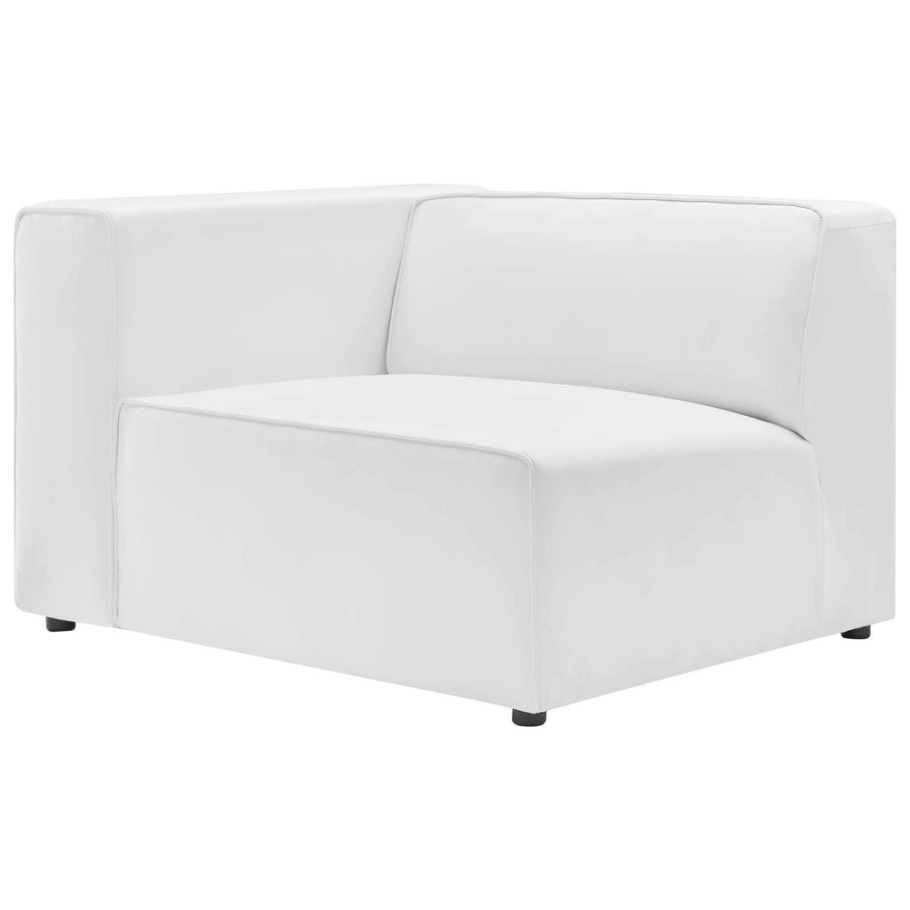 Modway Mingle Vegan Leather 5-Piece Sectional Sofa, White