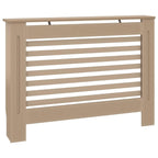 vidaXL Radiator Cover, Slatted Design Heater Cover Cabinet with Top Storage Shelf, Hide Cluttered Pipes, MDF, 44.1''x7.5''x32.1'', Brown