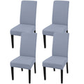 Jqinhome 4 Pcs Dining Chair Slipcover, High Stretch Removable Washable Chair Seat Protector Cover For Home Party Hotel Wedding Ceremony(Light Grey)