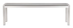 Zuo Outdoor Metropolitan Bench Chair, Brushed Aluminum