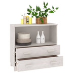 vidaXL Solid Pinewood Sideboard HAMAR- White 33.5"x13.8"x31.5"- Decorative and Practical Storage Solution- Elegant Design with Sturdy Tabletop, Ample Space with Compartments and Drawers