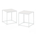 Furinno Camnus Modern Living End Table, Solid White/White, Set of 2