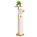 Standing Toilet Paper Holder Gold, TP Holder with 6.7 Phone Shelf, Holds 5 Rolls, Stainless Steel (Gold)
