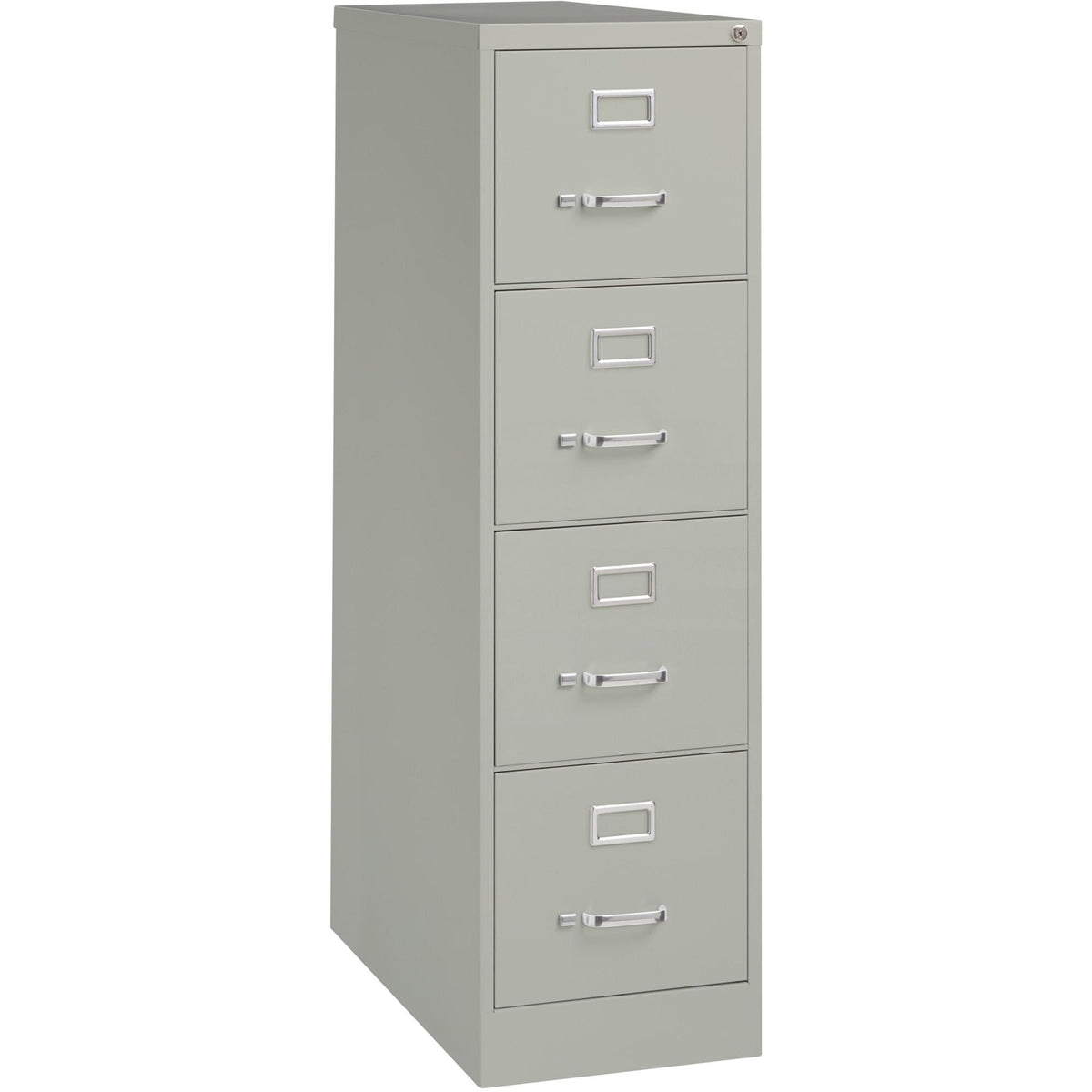 Lorell 4-Drawer Vertical File with Lock, 15 by 26-1/2 by 52-Inch, Light Gray