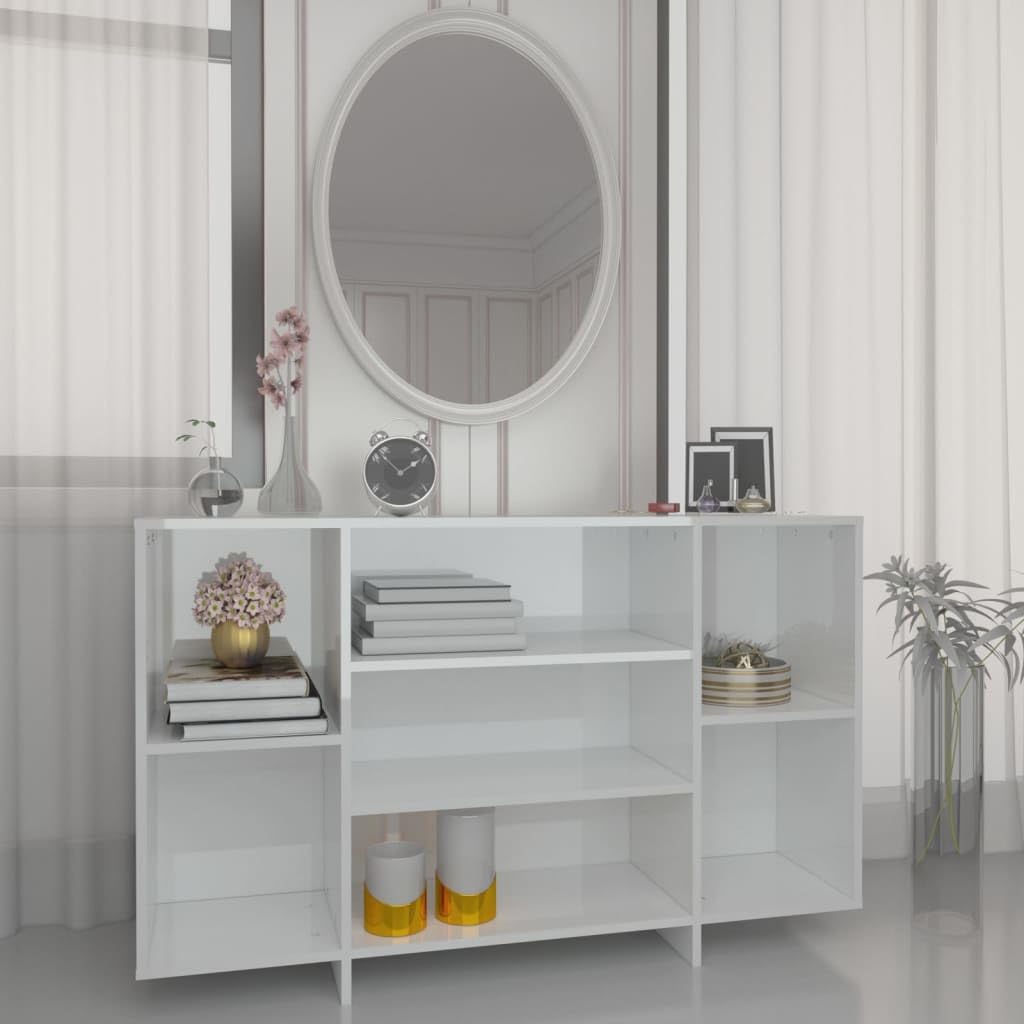 vidaXL Sideboard High Gloss White 47.2&quot;x11.8&quot;x29.5&quot; Chipboard