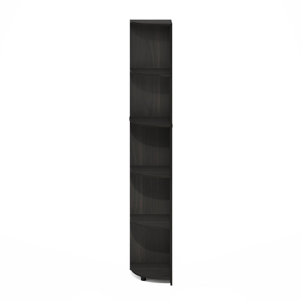 Furinno Econ 5-Tier Corner Shelf Bookcase, Bookshelf, Espresso