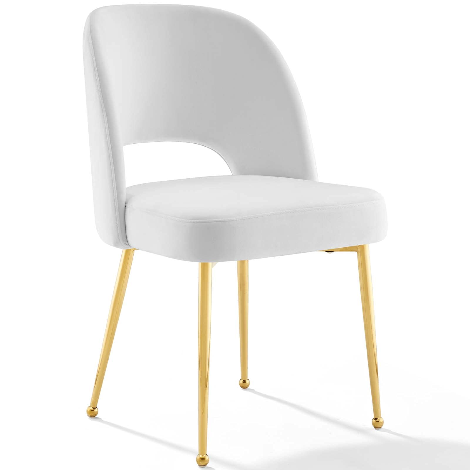 Modway Rouse Performance Velvet Dining Side Chair In White
