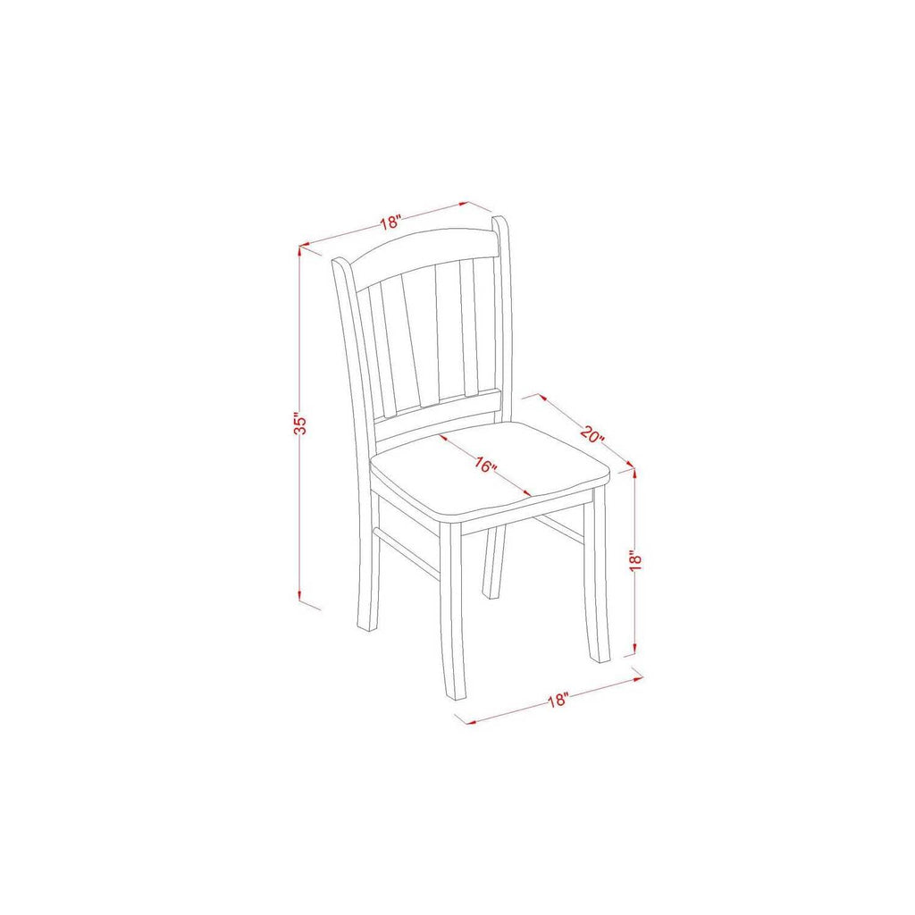 East West Furniture Mid Century Kitchen Dining Table Set Black Finish Wood/Cherry Black