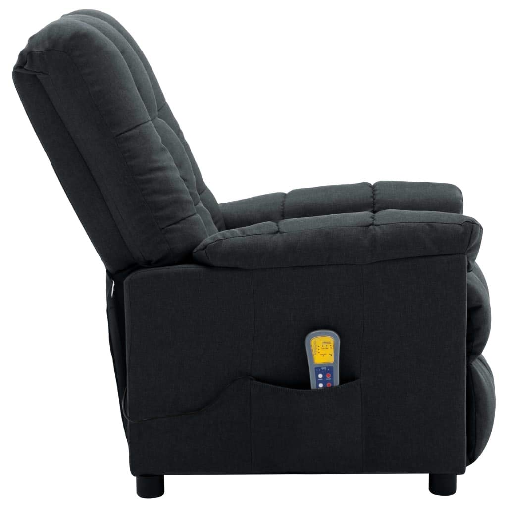 Vidaxl Massage Recliner Dark Grey Fabric