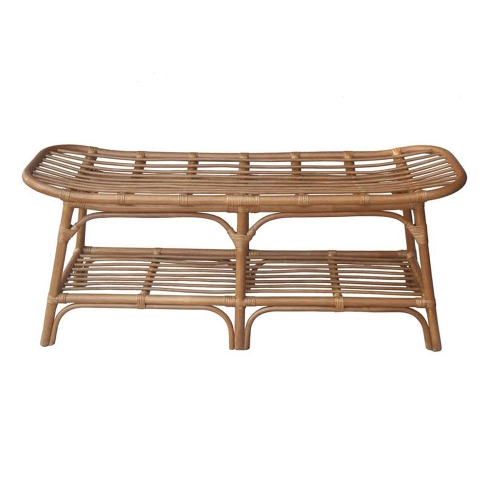 Npd Furniture And More Damara Rattan W/Shelf Bench, Brown