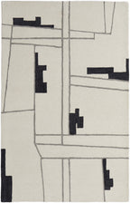 HomeRoots 514395 8 x 10 ft. Ivory Gray & Taupe Wool Abstract Hand Tufted Handmade Rectangle Area Rug