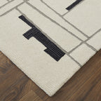 HomeRoots 514397 10 x 14 ft. Ivory Gray & Taupe Wool Abstract Hand Tufted Handmade Rectangle Area Rug
