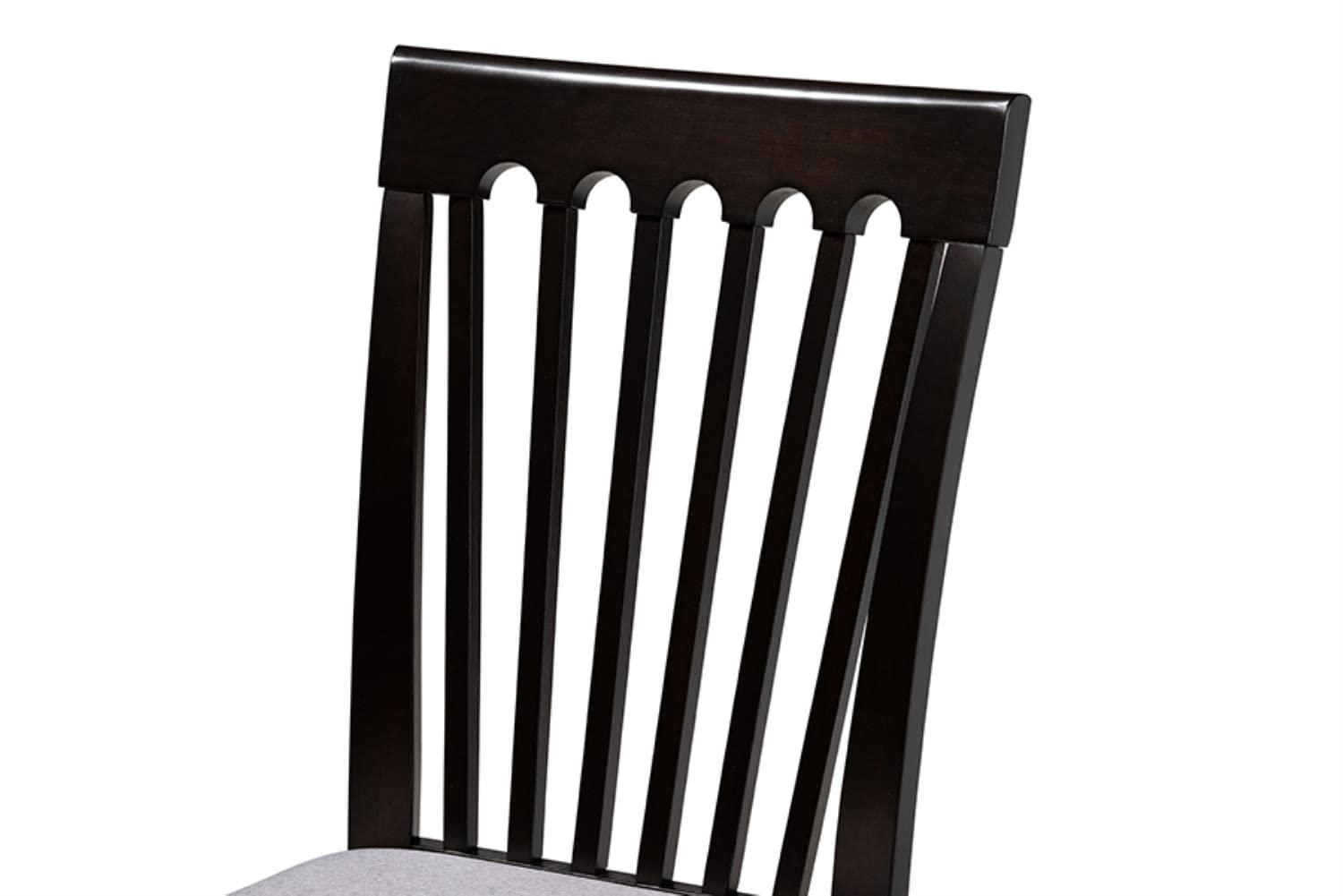 Baxton Studio Minette Modern and Contemporary Gray Fabric Upholstered Espresso Brown Finished Wood 5-Piece Dining Set