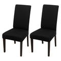 Jqinhome Dining Chair Covers Dining Room Chair Slipcovers, 2 Pack High Stretch Removable Washable Parsons Chair Slipcover For Home Party Hotel Wedding Ceremony (Black)