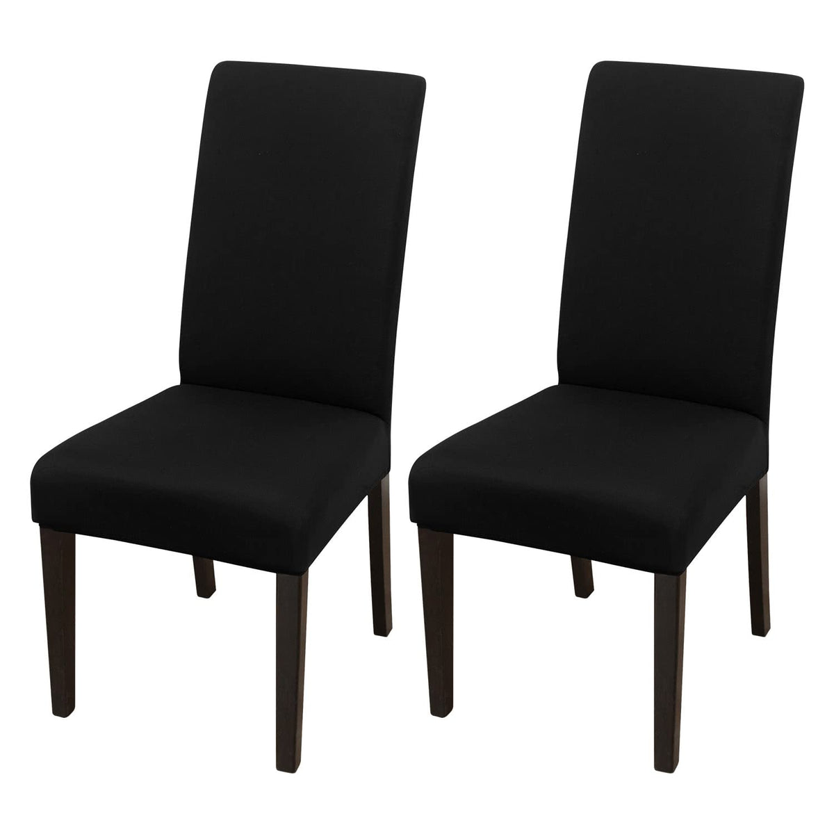 Jqinhome Dining Chair Covers Dining Room Chair Slipcovers, 2 Pack High Stretch Removable Washable Parsons Chair Slipcover For Home Party Hotel Wedding Ceremony (Black)