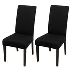 Jqinhome Dining Chair Covers Dining Room Chair Slipcovers, 2 Pack High Stretch Removable Washable Parsons Chair Slipcover For Home Party Hotel Wedding Ceremony (Black)