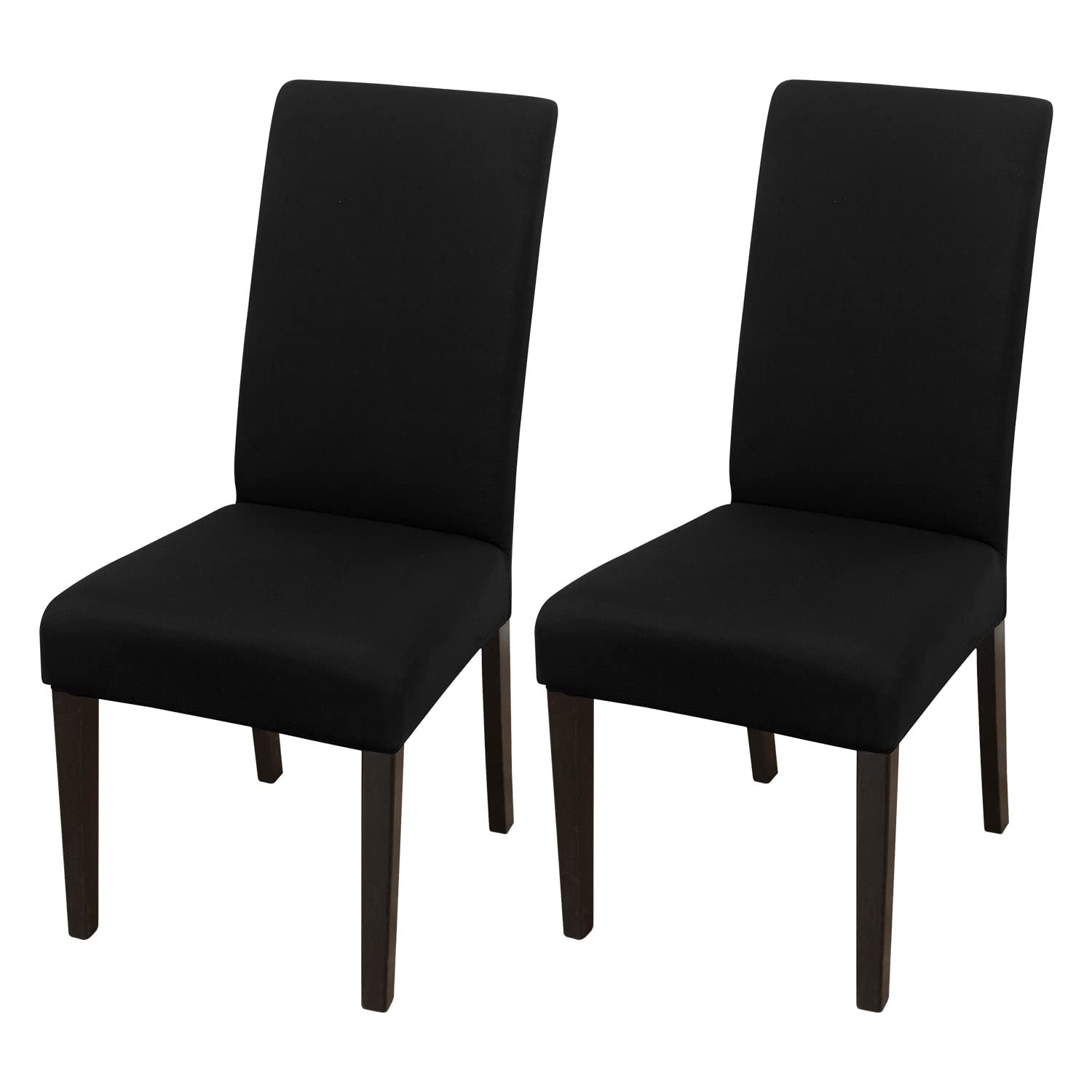 Jqinhome Dining Chair Covers Dining Room Chair Slipcovers, 2 Pack High Stretch Removable Washable Parsons Chair Slipcover For Home Party Hotel Wedding Ceremony (Black)
