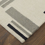 HomeRoots 514403 9 x 12 ft. Ivory & Taupe Wool Abstract Hand Tufted Handmade Rectangle Area Rug