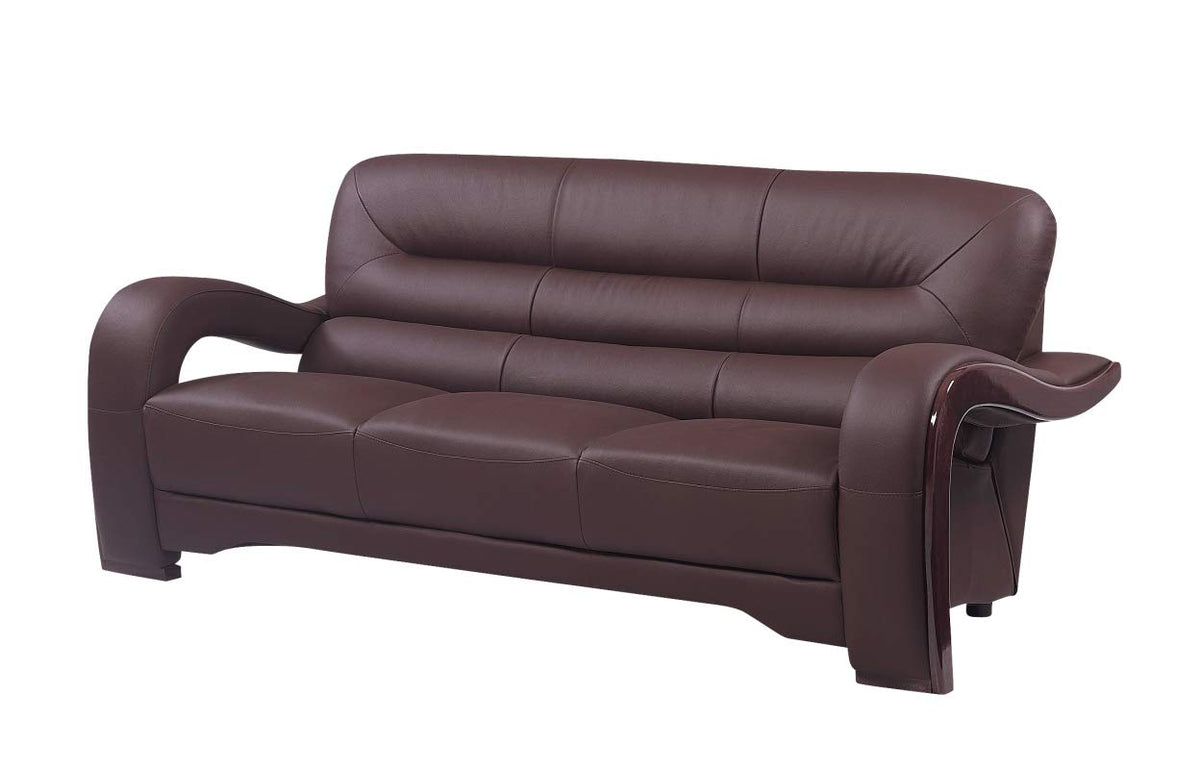 HomeRoots 36' Glamorous Brown Leather Sofa