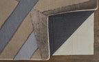 HomeRoots 514600 9 x 12 ft. Tan Brown & Blue Wool Geometric Hand Tufted Handmade Rectangle Area Rug