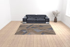 HomeRoots 514600 9 x 12 ft. Tan Brown & Blue Wool Geometric Hand Tufted Handmade Rectangle Area Rug