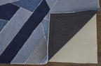 HomeRoots 514606 8 x 10 ft. Blue & Silver Wool Geometric Tufted Handmade Area Rug