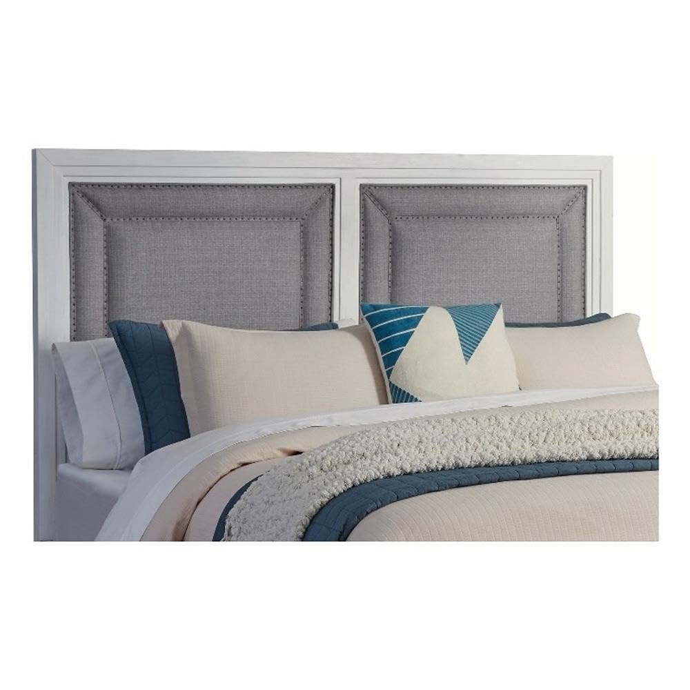 American Woodcrafters Dunescape 63&Quot; W Wood Queen Upholstered Headboard In White