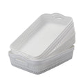 Vcansay 6Pack Plastic Flat Storage Basket with Handles, White