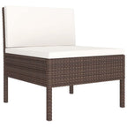 vidaXL 12 Piece Patio Lounge Set with Cushions - Weather-Resistant Poly Rattan in Brown - Easy Assembly Outdoor Furniture with Removable Covers - Comfortable and Stylish Garden Lounge Set.