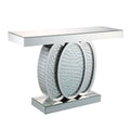 Acme Nysa 47 Glass Top Mirrored Console Table
