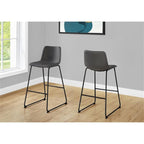 Monarch Specialties I 7752 Office Chair, Bar Height, Standing, Computer Desk, Work, Pu Leather Look, Metal, Grey, Black, Contemporary, Modern