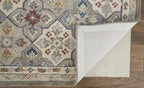 HomeRoots 514801 9 x 12 ft. Taupe Ivory & Red Wool Patchwork Hand Tufted Handmade Stain Resistant Rectangle Area Rug