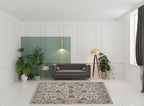 HomeRoots 514824 8 x 10 ft. Ivory Taupe & Blue Wool Floral Hand Tufted Handmade Stain Resistant Rectangle Area Rug