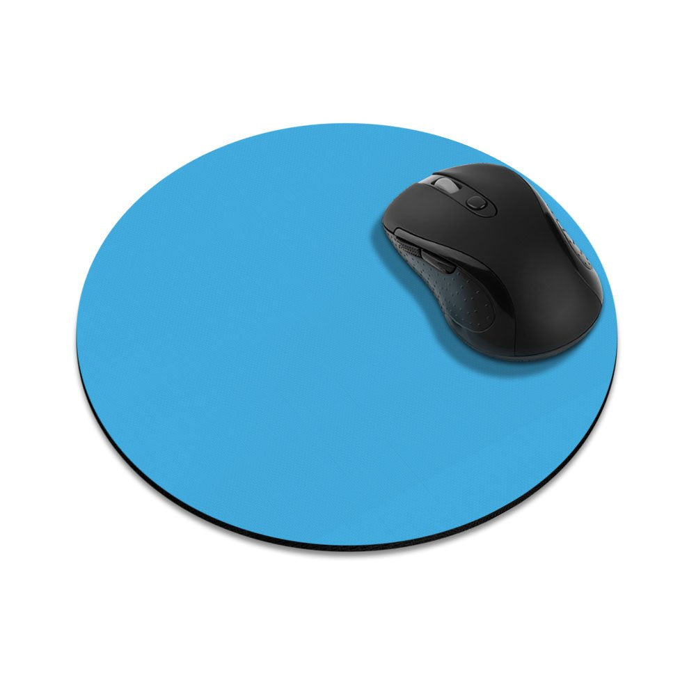 Non-Slip Round Mousepad, Fincibo Solid Baby Blue Mouse Pad For Home, Office And Gaming Desk