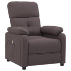 vidaXL Relaxation Massage Recliner Chair - Dark Brown Fabric Upholstery, Adjustable Features, Strong & Durable Construction, Comfortable Padding, Suitable for De-Stressing & Relaxing